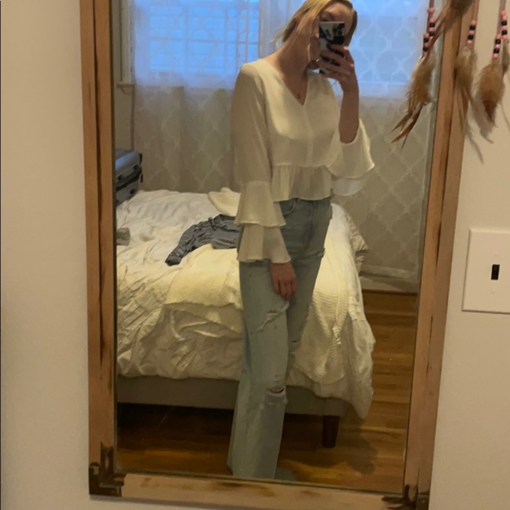 White long sleeve ASOS top.
